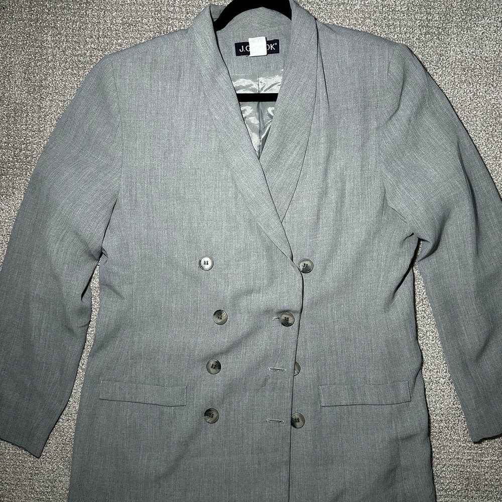 J.G.HOOK Women's Gray Double-Breasted Blazer